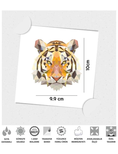 Needion - Polygonal Üçgen Tasarımlı Kaplan Sticker Çınar Extreme 