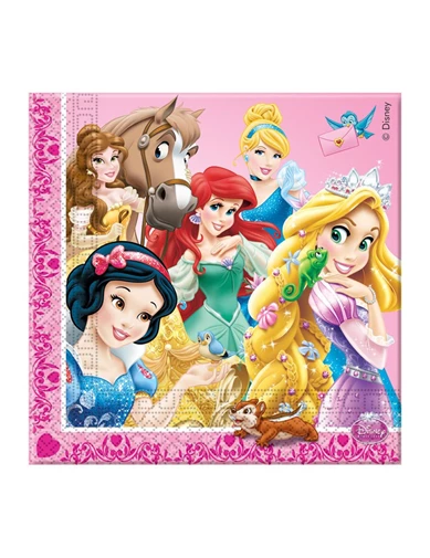 Needion - Prensesler Temalı Kağıt Peçete33X33 Cm (20 Adet)