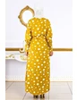 Needion - Puantiye Desenli Tesettür Elbise Sarı S 