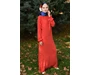 Needion - Puantiye Desenli Tesettür Elbise SY8001 Kırmızı