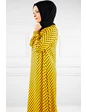 Needion - Puantiye Desenli Tesettür Elbise SY8001 Sarı 38