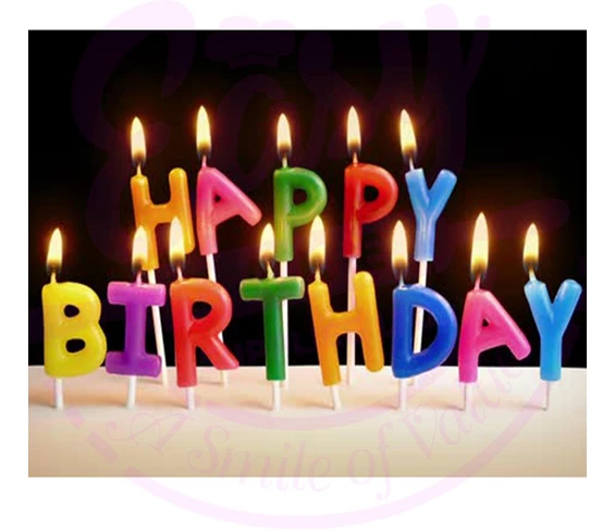 Needion - Rengarenk Happy Birthday Yazılabilen Doğum Günü Mumu
