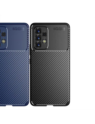Needion - Samsung Galaxy A53 Kılıf Kamera Korumalı Negro Karbon Dokulu Silikon + Nano Ekran Koruyucu