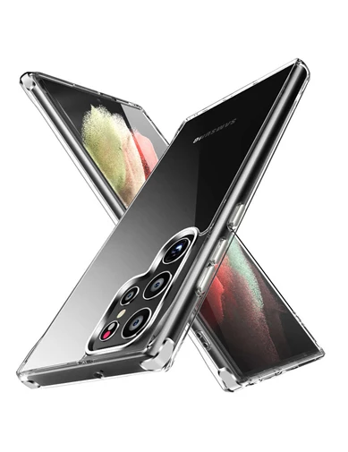 Needion - Samsung Galaxy S22 Ultra 5G Kılıf Forst Hybrid Kristal Silikon + Tam Kapatan Pet Ekran Koruyucu