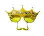 Needion - Sarı Renk Prenses Yazılı Bıyıklı Parti Gözlüğü