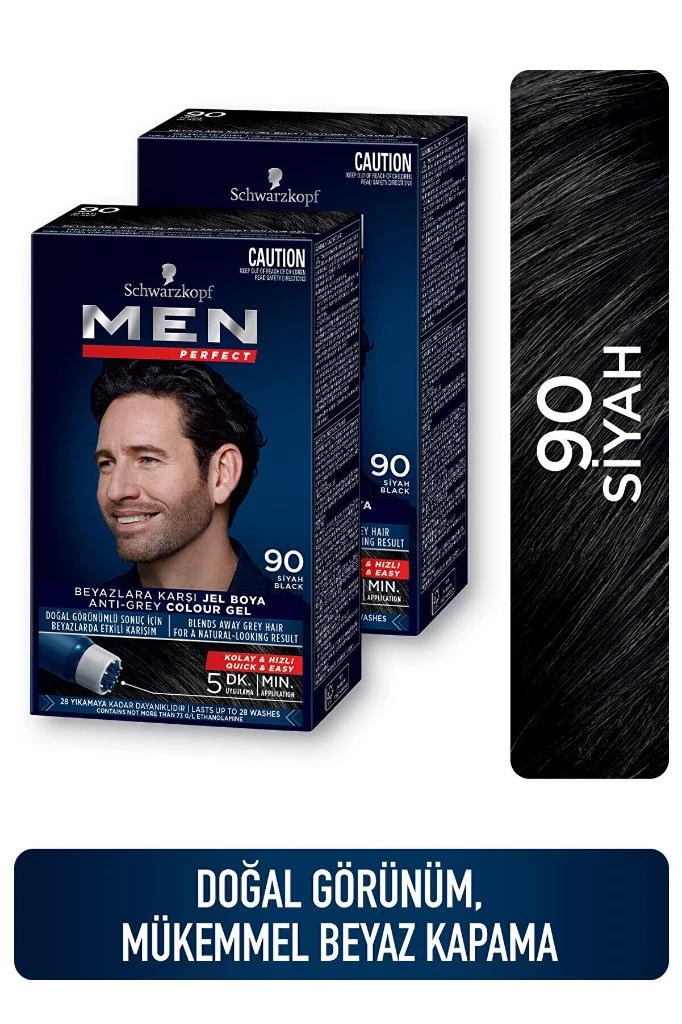 Schwarzkopf Men Perfect Erkek Saç Boyası 90 - Siyah 2 Adet Fiyat ve ...