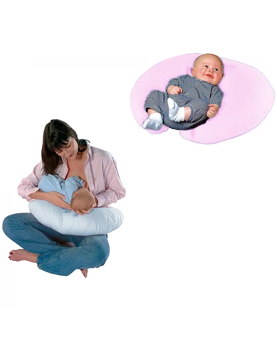 Needion - Sema Bebe Emzirme ve Bebek Destek Minderi - Mavi Fiyonk