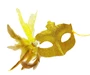 Needion - Sim İşlemeli Yandan Tüylü Yılbaşı Maskesi Altın Renk