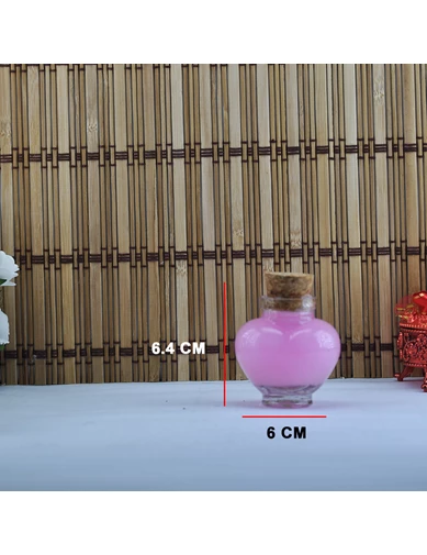 Needion - Şişe Cam Mantar Tıpalı Kalp Tombul Modeli 40 Cc (50 Adet)