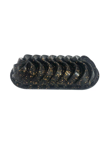Needion - Siyah Granit Baton Kek Kalıbı 33 cm Uzunluğunda Desenli Kek Kalıp 