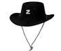 Needion - Siyah Renk Plastik Üzeri Kadife Kaplama Çocuk Zorro Şapkası Bağcıklı