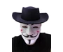 Needion - Siyah Renkli Delikli Çocuk Boy Vendetta Şapkası ve Vendetta Maskesi