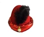 Needion - Siyah Tüylü Kırmızı Kumaş Kaplama Şehzade Sultan Şapkası