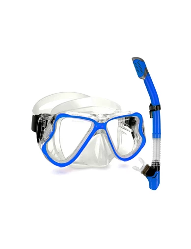Needion - Şnorkel Set Mavi Dalış Maskesi Seti