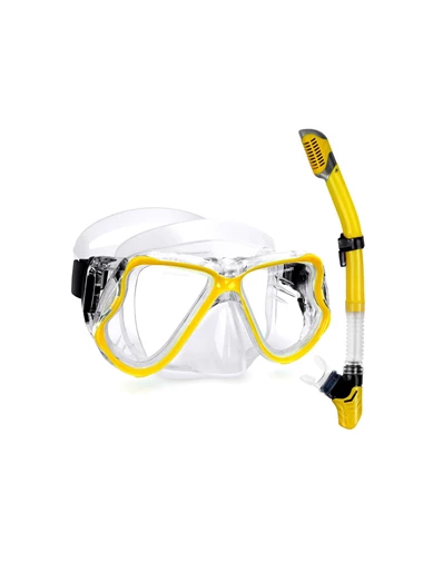 Needion - Şnorkel Set Sarı Dalış Maskesi Seti