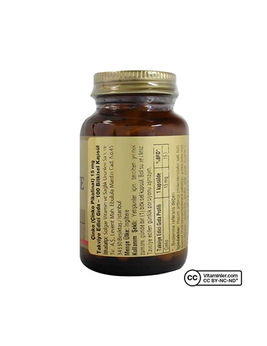 Needion - Solgar Zinc Picolinate 15 mg 100 Kapsül
