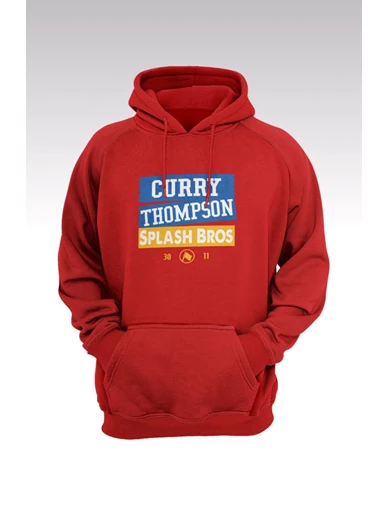 Needion - Stephen Curry 157 Kırmızı Kapşonlu Sweatshirt - Hoodie