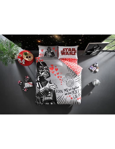 Needion - Taç Lisanslı Star Wars Valentines Day Çift Kişilik Nevresim Takımı