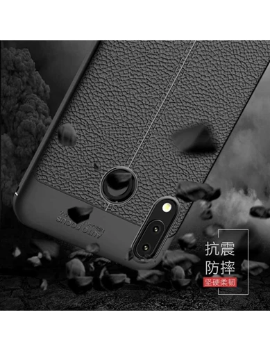 Needion - Teleplus Asus ZenFone 5 (ZE620KL) Deri Dokulu Silikon Kılıf  Nano Ekran Koruyucu 