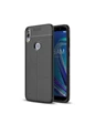 Needion - Teleplus Asus ZenFone Max Pro ZB602KL Deri Dokulu Silikon Kılıf   Nano Ekran Koruyucu Siyah