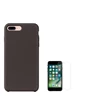 Needion - Teleplus G-Case iPhone 8 Plus Silikon Kılıf   Cam Ekran Koruyucu Siyah