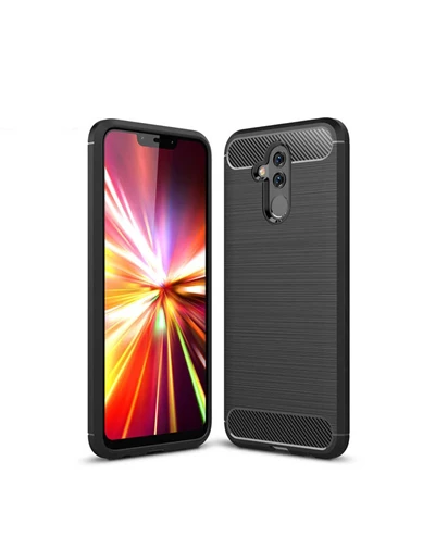 Needion - Teleplus Huawei Mate 20 Lite Özel Karbon ve Silikonlu Kılıf   Nano Ekran Koruyucu