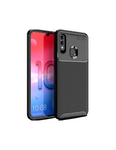 Needion - Teleplus Huawei P Smart 2019 Ultra Soft Negro Karbon Silikon Kılıf   Nano Ekran Koruyucu