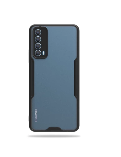 Needion - Teleplus Huawei P Smart 2021 Kılıf Kamera Korumalı Parfe Bumper Silikon   Nano Ekran Koruyucu
