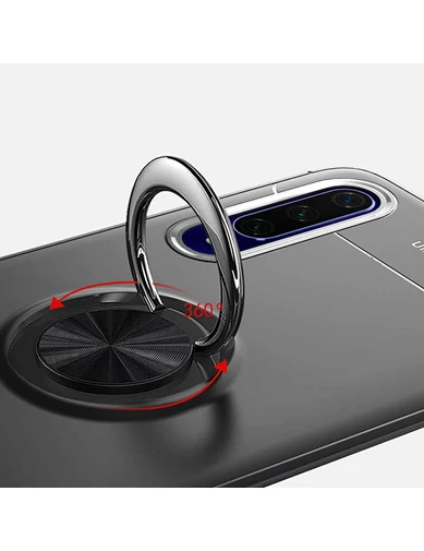 Needion - Teleplus Huawei P Smart Pro Kılıf Ravel Yüzüklü Standlı Silikon   Nano Ekran Koruyucu