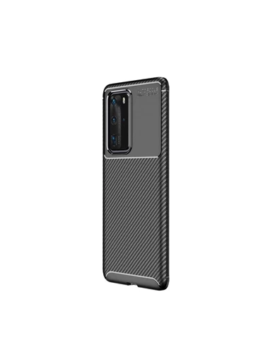 Needion - Teleplus Huawei P40 Pro Kılıf Negro Karbon Silikon 