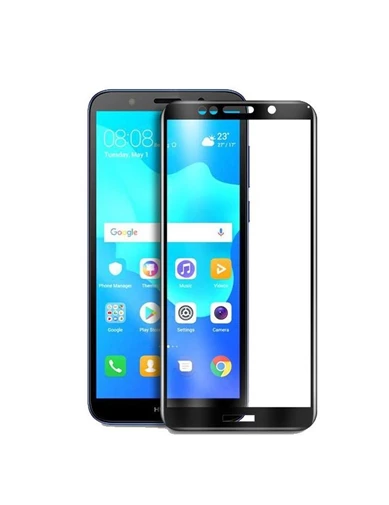 Needion - Teleplus Huawei Y5 2018 Lüks Lazer Silikon Kılıf   Tam Kapatan Cam