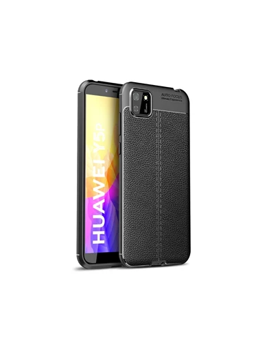 Needion - Teleplus Huawei Y5P Kılıf Deri Dokulu Silikon 