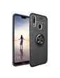 Needion - Teleplus Huawei Y7 2019 Ravel Yüzüklü Silikon Kılıf   Nano Ekran Koruyucu Siyah