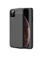 Needion - Teleplus iPhone 11 Pro Max Kılıf Deri Dokulu Silikon   Nano Ekran Koruyucu Siyah