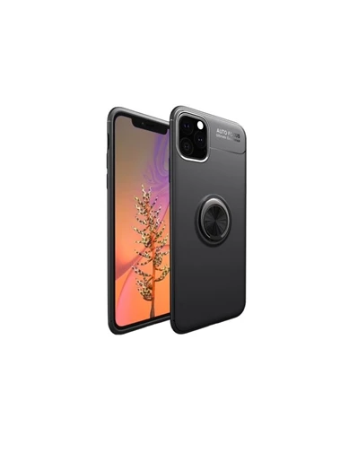 Needion - Teleplus iPhone 11 Pro Max Kılıf Ravel Yüzüklü Silikon   Tam Kapatan Cam