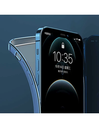 Needion - Teleplus iPhone 12 Pro Kılıf Benks Matte Electroplated Kamera Korumalı Lazer Silikon   Nano Ekran Koruyucu