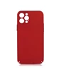 Needion - Teleplus iPhone 12 Pro Max Kılıf Kapp Kamera Korumalı Sert Rubber Silikon   Nano Ekran Koruyucu Kırmızı