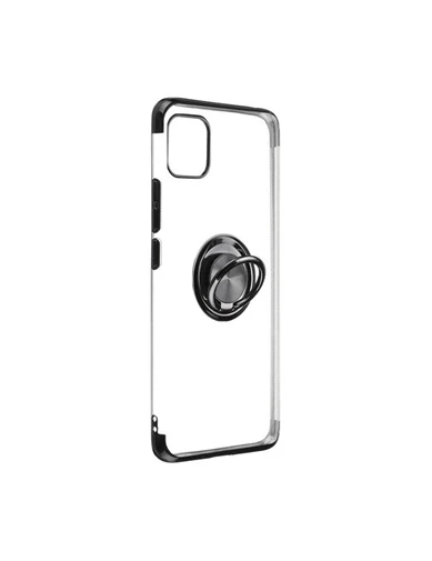 Needion - Teleplus iPhone 12 Pro Max Kılıf Lüks Lazer Yüzüklü Silikon   Tam Kapatan Cam