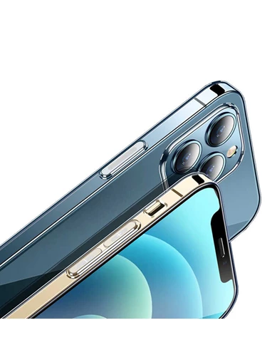 Needion - Teleplus iPhone 13 Mini Kılıf Manyetik Kristal Wiriless Destekli Sert Kapak Silikon   Wiriless Şarj Aleti