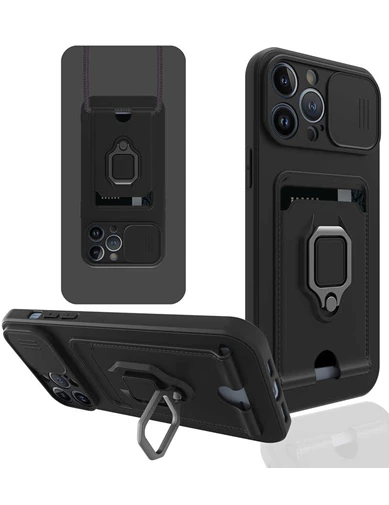 Teleplus iPhone 13 Pro Max Kılıf Pelit Kamera Korumalı Yüzüklü Kartlıklı  Tank Kapak Silikon Fiyat ve Özellikleri - Needion