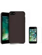 Needion - Teleplus iPhone 7 Darbeye Dayanıklı Silikon Kılıf   Cam Ekran Koruyucu  Siyah