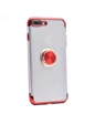 Needion - Teleplus iPhone 7 Plus Kılıf Lazer Yüzüklü  Silikon   Nano Ekran Koruyucu  Kırmızı