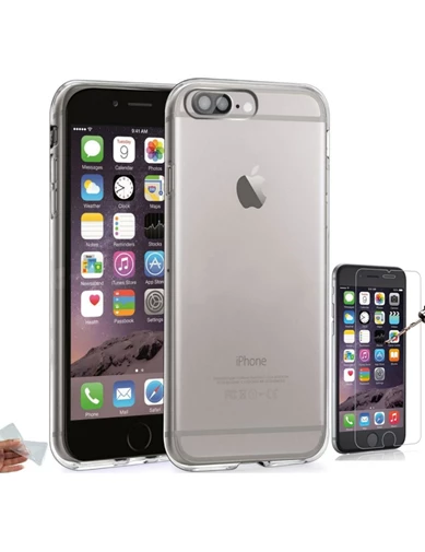 Needion - Teleplus iPhone 7 Plus Tam Korumalı Silikon Kılıf   Cam Ekran Koruyucu