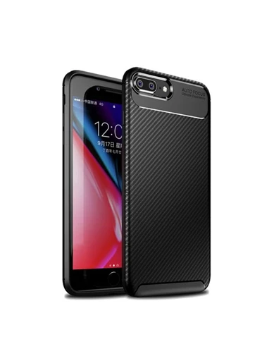 Needion - Teleplus iPhone 7 Plus Ultra Soft Negro Karbon Silikon Kılıf   Nano Ekran Koruyucu