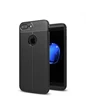 Needion - Teleplus iPhone 8 Plus Deri Dokulu Silikon Kılıf  Siyah