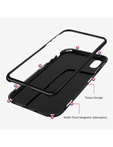 Needion - Teleplus iPhone 8 Plus Mıknatıslı 360 Metal Çerçeve Kılıf 