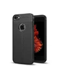 Needion - Teleplus iPhone SE Deri Dokulu Silikon  Siyah