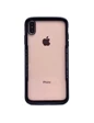 Needion - Teleplus iPhone XR Kılıf Transparan Kavisli Renkli Cam Kapak     Nano Ekran Koruyucu Siyah
