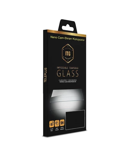 Needion - Teleplus iPhone XR Kılıf Transparan Kavisli Renkli Cam Kapak     Nano Ekran Koruyucu