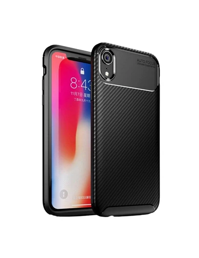 Needion - Teleplus iPhone XR Kılıf Ultra Soft Negro Karbon Silikon  